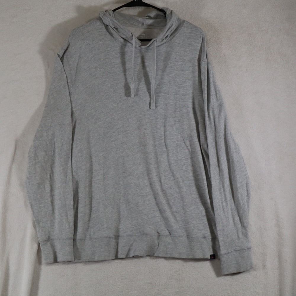 Faherty Men's Size XL Gray Organic Cotton Hoodie Pullover Lightweight Casual